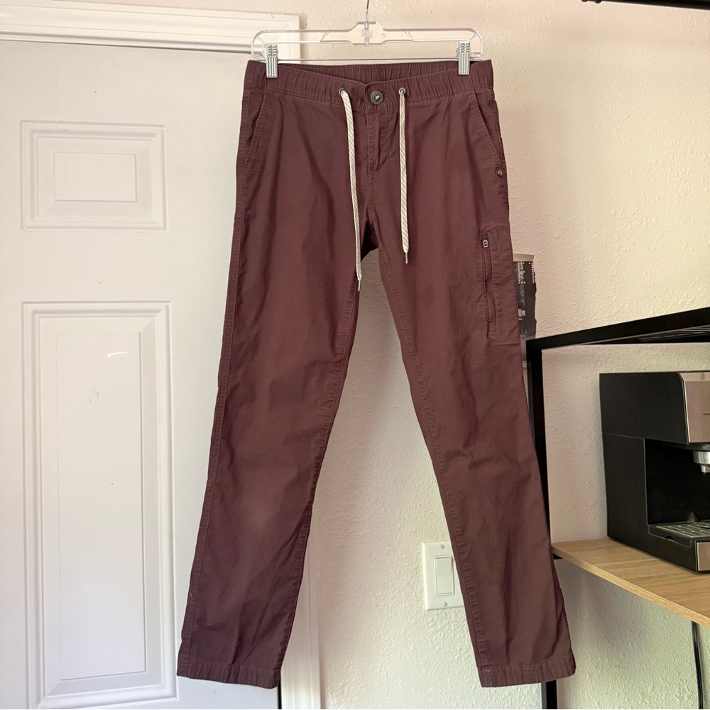 Vuori‎ plum purple brown athletic drawstring waist cropped jogger pants